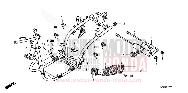 FRAME BODY for NHX 110 CANDY LUCID RED (R264) from 2010